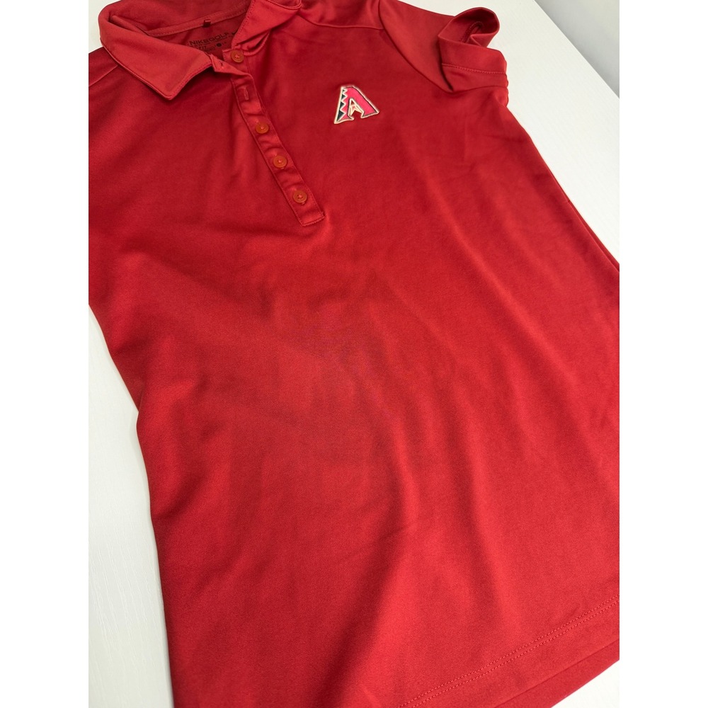 Nike Golf Arizona Diamondbacks Dri-FIT Polo Shirt Red Womens Small MLB Fan Gear - Picture 9 of 10